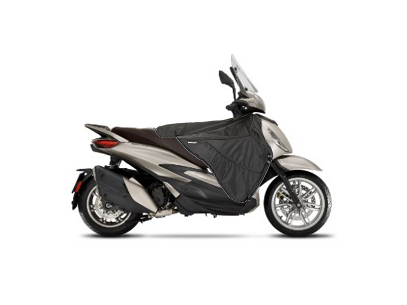 Zwart - Stricto Premium Piaggio scooter Beenkleed Black o.a. Zip en Beverly