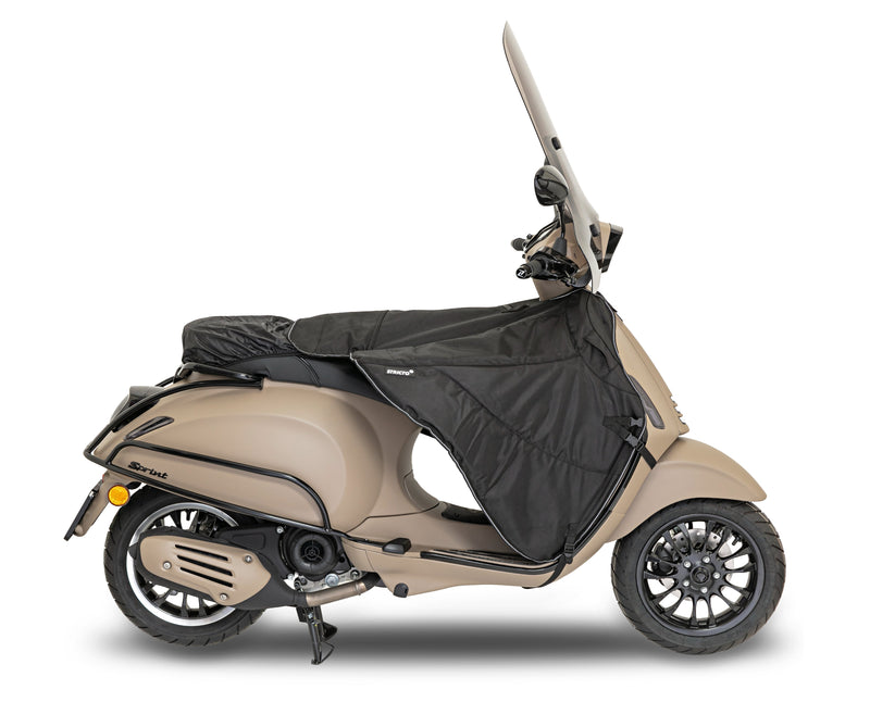 Zwart - Stricto Premium Vespa Beenkleed Black Elettrica, S, LX, LXV, Sprint, Primavera, GTS, GTV