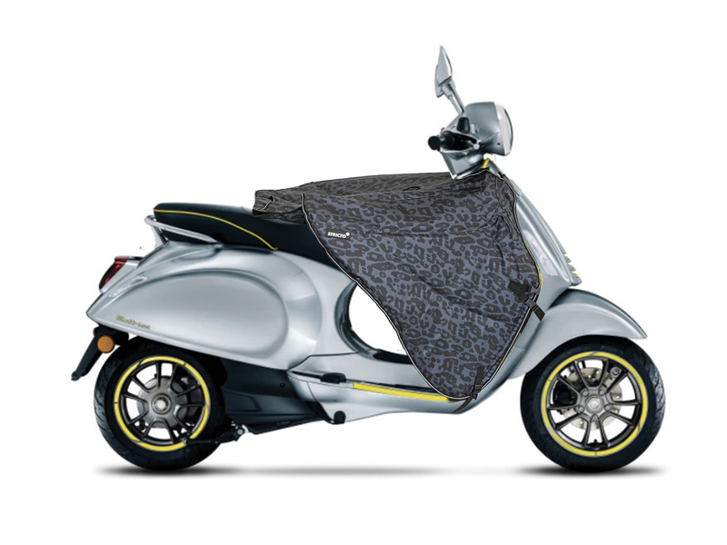 Leopard Grey - Stricto Premium Limited Vespa Beenkleed Luipaard design grijs/colorshift Elettrica, S, LX, LXV, Sprint, Primavera, GTS, GTV