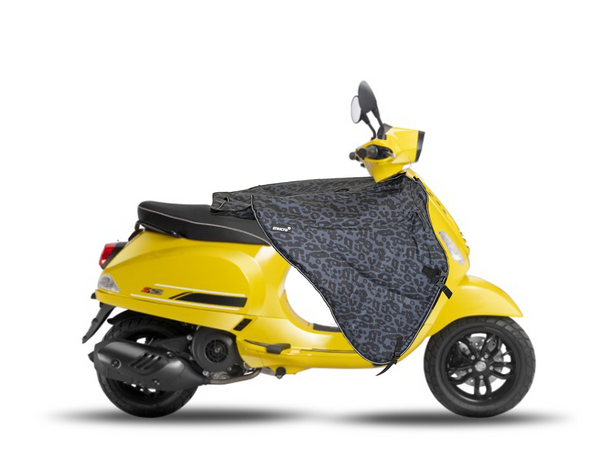 Leopard Grey - Stricto Premium Limited Vespa Beenkleed Luipaard design grijs/colorshift Elettrica, S, LX, LXV, Sprint, Primavera, GTS, GTV